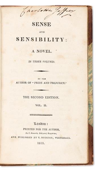 [AUSTEN, JANE.] Sense and Sensibility: A Novel. In Three Volumes.